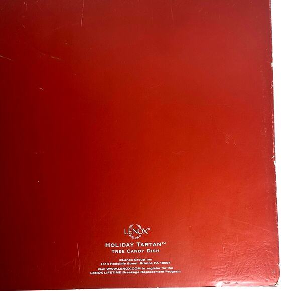 Lenox Holiday Tartan Tree Candy Dish Excellent Condition in Box - Picture 4 of 5